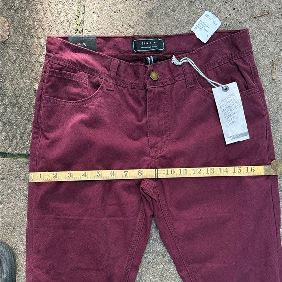 21men Men’s Skinny Burgundy Trousers - Picture 8 of 13